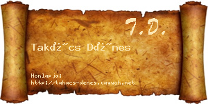 Takács Dénes névjegykártya